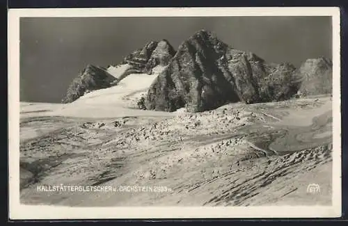 AK Hallstättergletscher, Ortsansicht mit Dachstein