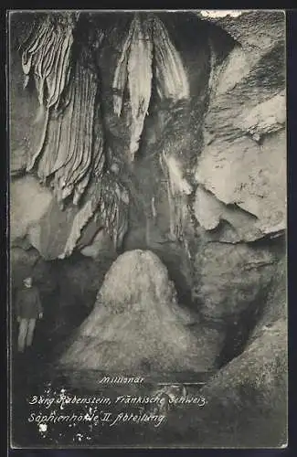 AK Fränkische Schweiz, Burg Rabenstein, Sophienhöhle, II. Abteilung, Milliionär