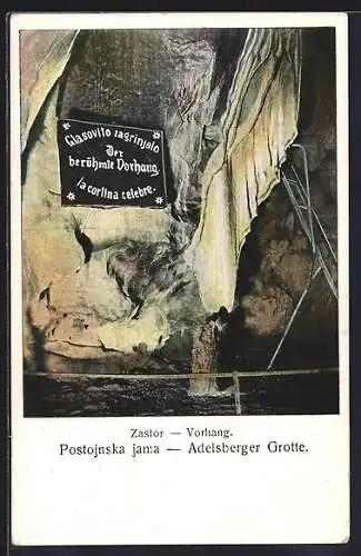 AK Adelsberger Grotte, Der Vorhang