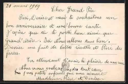 Foto-AK A. Noyer Nr. 2351: Stiefmütterchen und Nelke in einem Korb