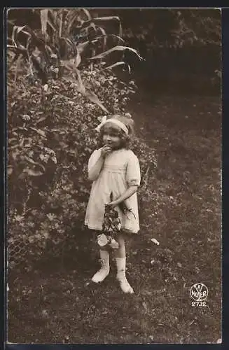 Foto-AK A. Noyer Nr. 2732: Mädchen im Kleid mit Blumen