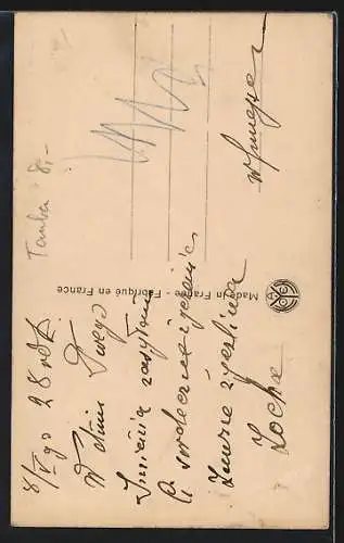 Foto-AK A. Noyer Nr. 4504: Kleines Mädchen mit zwei Vögeln