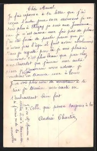 Foto-AK A. Noyer Nr. 2722: Liebespaar mit Vergissmeinnicht