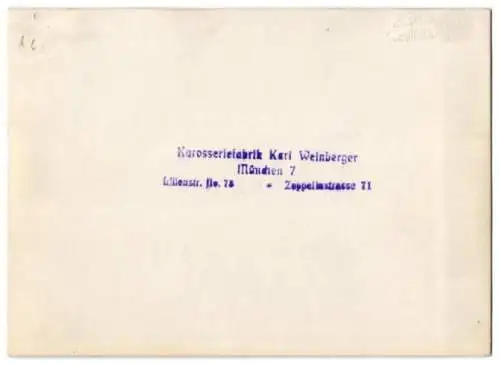 Fotografie Pritschenwagen Protos, Kleinlaster mit Weinberger-Aufbau in der Zeppelinstrasse 71 zu München
