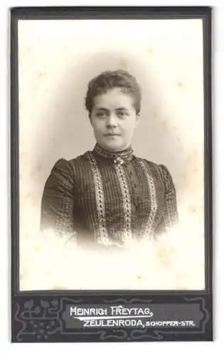 Fotografie Heinrich Freytag, Zeulenroda, Schopper-Str., Portrait einer Frau in elegantem Kleid