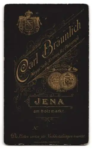 Fotografie Carl Bräunlich, Jena, am Holzmarkt, Porträt einer jungen Frau