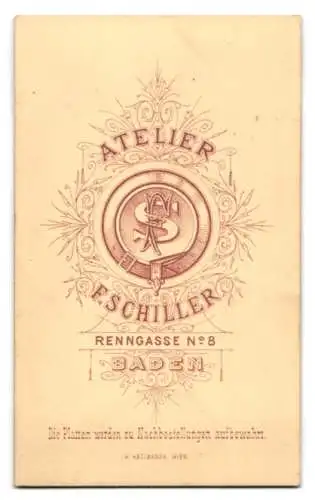 Fotografie Friedrich Schiller, Baden, Renngasse 8, Porträt einer Dame