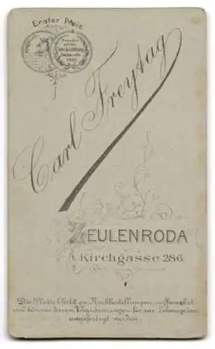 Fotografie Carl Freytag, Zeulenroda, Kirchgasse 286, Porträt einer jungen Frau im Profil