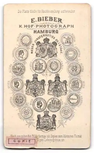 Fotografie E. Bieber, Hamburg, Neuer Jungfernstieg 20, Porträt eines bärtigen Mannes