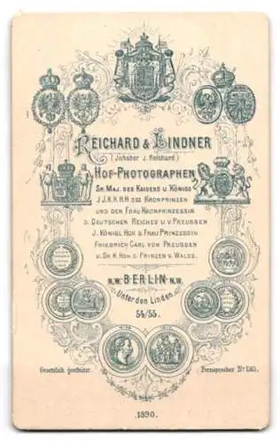 Fotografie Reichard & Lindner, Berlin, Unter den Linden 54 /55, Porträt eines jungen Mannes