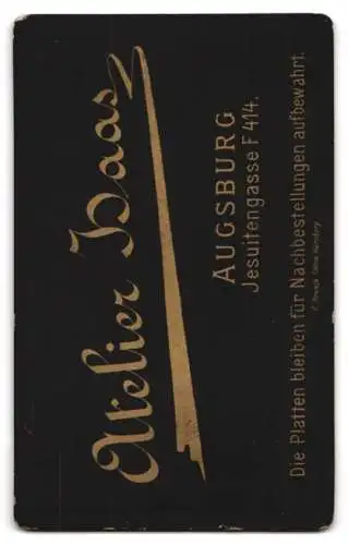 Fotografie Atelier Haas, Augsburg, Jesuitengasse 414, Portrait eines älteren Mannes