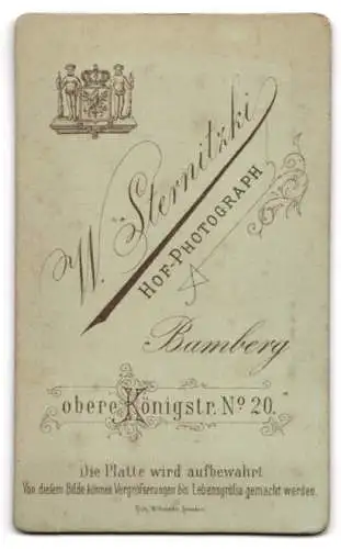 Fotografie W. Sternitzki, Bamberg, obere Königstr. 20, Portrait eines Mannes mit Schnurrbart