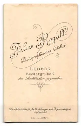 Fotografie Julius Rogall, Lübeck, Beckergrube 9, Porträt eines Paares
