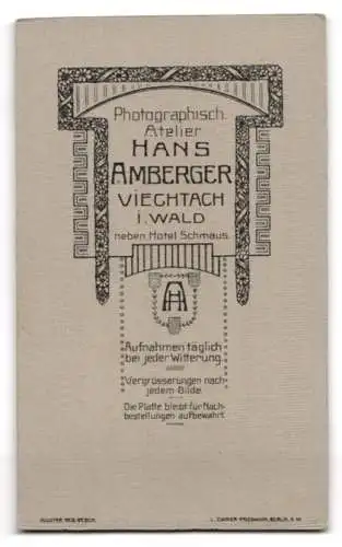 Fotografie H. Amberger, Viechtach i. Wald, Porträt einer jungen Frau