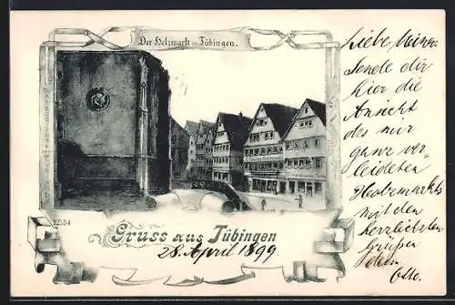 AK Tübingen, Holzmarkt an der Stiftskirche