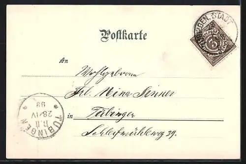 AK Tübingen, Holzmarkt an der Stiftskirche