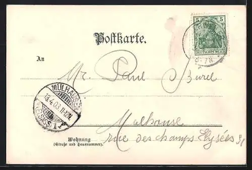 Lithographie Badenweiler, Ortschaft von oben um 1900