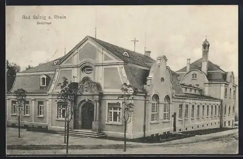 AK Bad Salzig a. Rhein, Partie am Badehaus