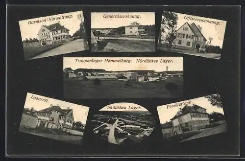 AK Hammelburg, Truppenlager mit Garnison-Verwaltung, Generalswohnung, Lazarett, Proviantamt