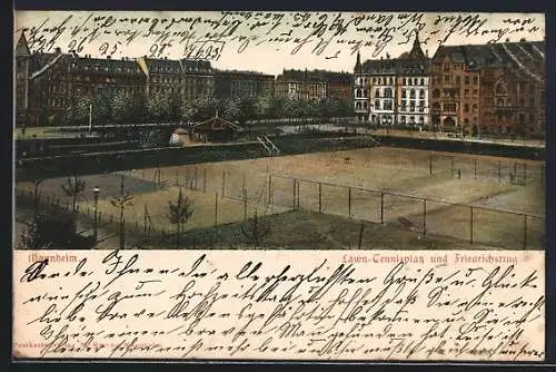 AK Mannheim, Lawn-Tennisplatz und Friedrichsring