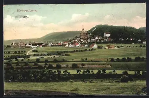 AK Herrenberg, Ortsansicht aus der Ferne