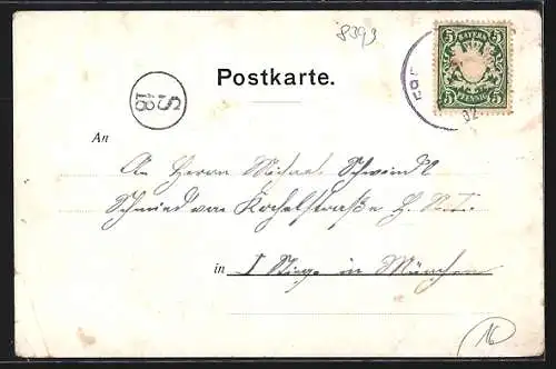 AK Freyung, Ortspartie, Strassenpartie mit Kirche