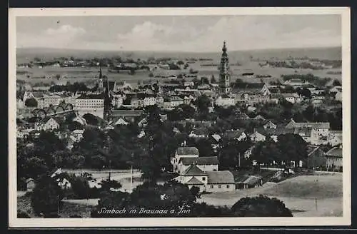 AK Braunau a. Inn, Teilansicht mit Simbach