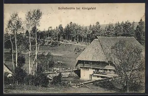 AK Schlossmühle / Königsfeld, Gehöft am Waldrand