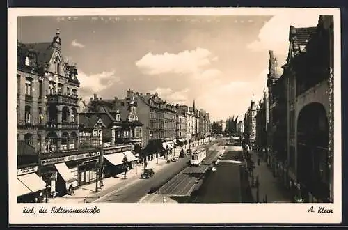 AK Kiel, Strassenbahn an der Holtenauerstrasse