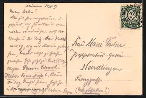 AK München, Sonnenstrasse mit protest. Kirche