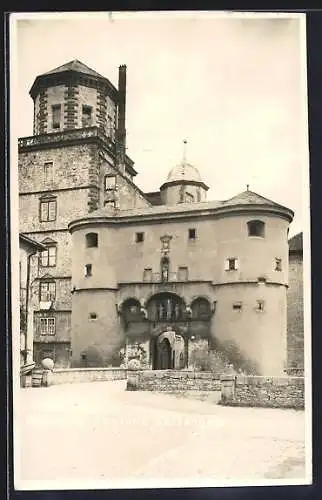 AK Würzburg, Festung Marienberg, Blick auf den Eingang