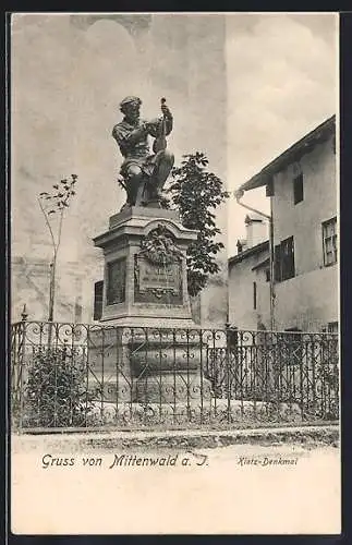 AK Mittenwald a. J., Klotz-Denkmal