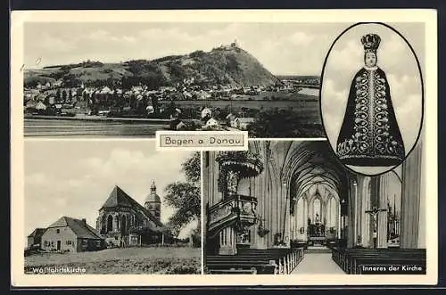 AK Bogen /Donau, Wallfahrtskirche mit Innenansicht