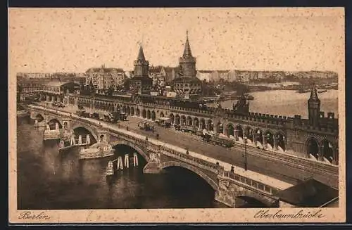 AK Berlin-Friedrichshain, Oberbaumbrücke