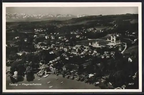 AK Tutzing, Ortsansicht vom Flugzeug aus