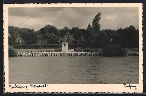 AK Tutzing, Hindenburg-Promenade mit Flusspartie