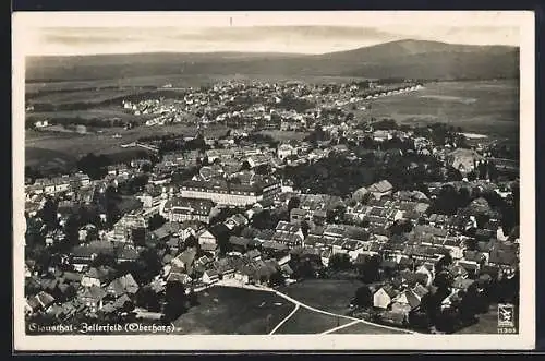 AK Clausthal-Zellerfeld, Totalansicht vom Flugzeug aus