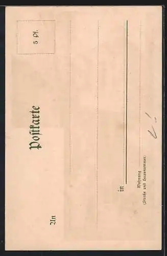 Lithographie Heilbrunn bei Tölz, Pavillon, Ortspartie