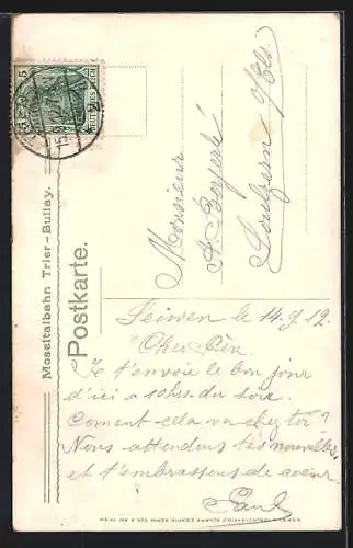 AK Trarbach, Brückenkopf, Moseltalbahn Trier-Bullay