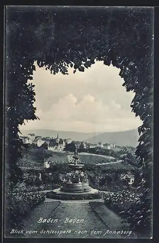 AK Baden-Baden, Blick vom Schlosspark nach dem Annaberg