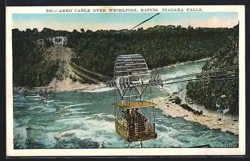 AK Niagara Falls, Aero Cable over Whirlpool Rapids, Korb als Seilbahn über den Niagarafällen