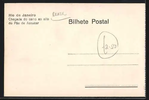 AK Rio de Janeiro, Chegada do carrio ao alto do Pao de Assucar