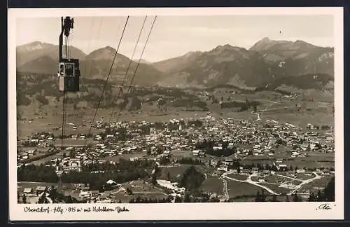 AK Oberstdorf /Allg., Totalansicht mit Nebelhorn-Bahn