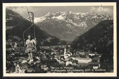 AK Schruns im Montafon, Hochjochbahn mit Zimbaspitze, Sessellift