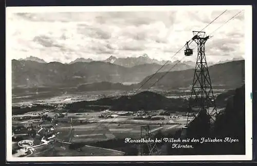 AK Villach /Kärnten, Kanzelbahn mit den Julischen Alpen