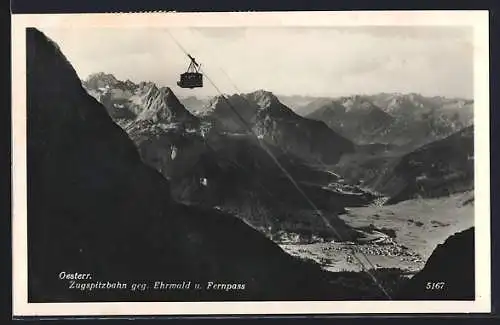 AK Ehrwald, Österr. Zugspitzbahn, Ortsansicht u. Fernpass