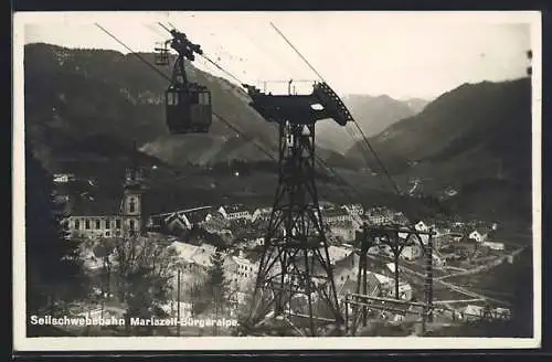 AK Mariazell, Teilansicht mit Seilbahn