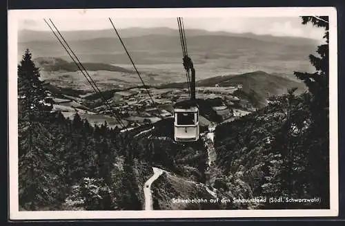 AK Schauinsland /Schwarzwald, Seilbahn auf den Schauinsland mit Talblick