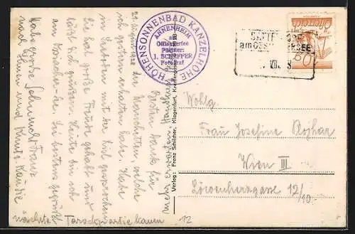 AK Villach, Villach-Kanzelbahn mit Gipfelpanorama