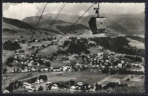 AK Megeve /H.-S., Vue generale avec le Telepherique et le Mont Joly